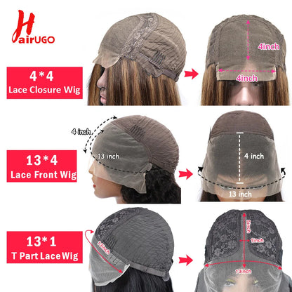 #27 Honey Blonde 13x4 Lace Front Wigs Human Hair Straight 4x4 Lace Closure Wigs Remy Straight Human Hair Wigs For Women HairUGo