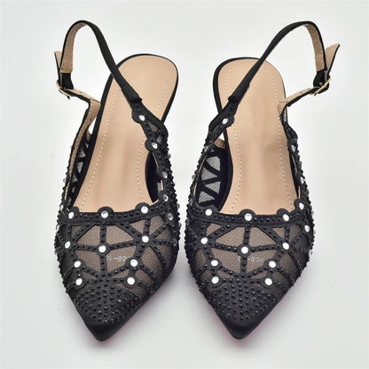 Italian Shoe and Bag Set for Party In Women Shoes for Women 2025 Designer Luxury Hollow Design Trendy Party Ladies Shoes and Bag