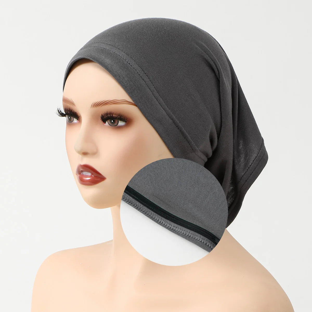 Muslim Instant Hijab Cap Solid Color For Women With Antislip Strips Ramadan Undercap Scarf Stretch Turban Hat Islamic Headwear