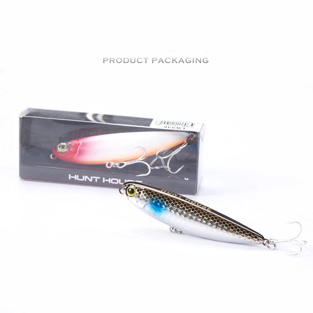 Hunthouse Top Water Pencil Fishing Lure Walk The Dog 60mm 6.4g Artificial Baits Stickbait Fishing Tackle For Pike Bass LW536