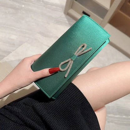Luxury Sequins Silk Evening Bags Silver Clutch Bag Chain Bags Women Ladies