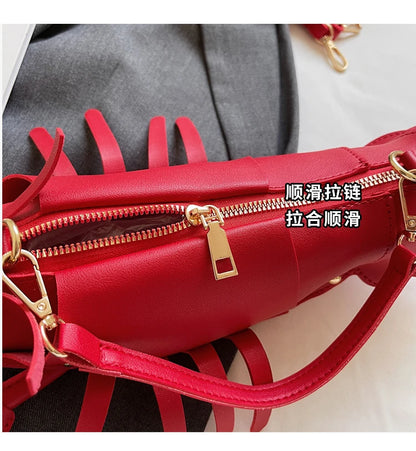 PU Zipper Commuting Crossbody Bags Lobster Shape Niche 2025 High Quality Ladies Bags Solid Color Rivet Fashion Shoulder Bags
