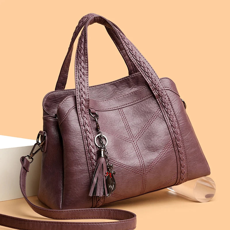Elegant Women PU Leather Handbag Multiway Shoulder Bag Crossbody Purse for Ladies Stylish Top Handle Satchel Work Office Bag New