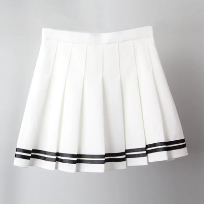 Kawaii Harajuku Skirts Preppy School Uniform High Waist Pleated Women Girls Lolita A-line Sailor Skirt