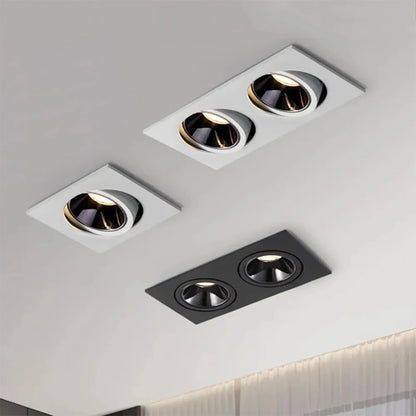Recessed LED Ceiling Lamp 9W 12W 15W Single/Double Head LED Spot Lights COB Anti-Glare Downlight For Home Office Store Indoor
