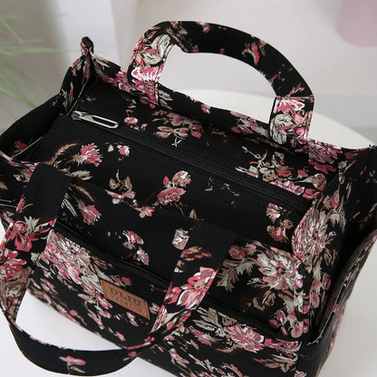 New Large Capacity Thickened Cloth Art Handbag Minimalist Work Lunch Box Storage Bag Suitable for Shopping Miscellaneous Uses