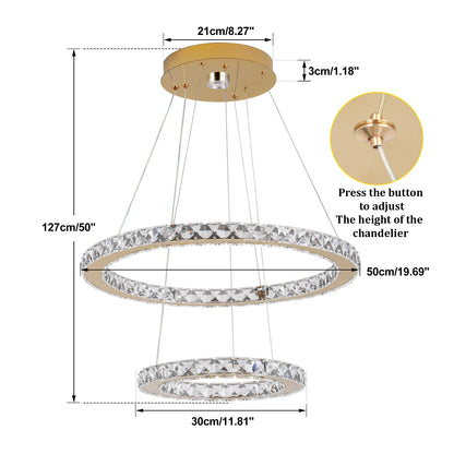 Crystal Luxury Pendant Lights for Living Room Remote Control Chandelier Lamp Bedroom Dining Room Smart Hanging Lighting Fixtures