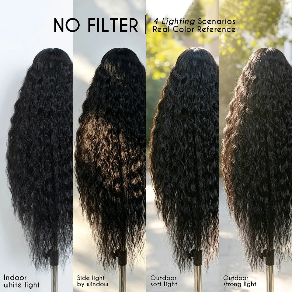Noble Cosplay Synthetic Lace Wigs For Black Women Long Curly Hair 42 Inch Cosplay Blonde Ombre Lace Front Wig Synthetic Lace Wig