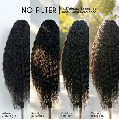 Noble Cosplay Synthetic Lace Wigs For Black Women Long Curly Hair 42 Inch Cosplay Blonde Ombre Lace Front Wig Synthetic Lace Wig
