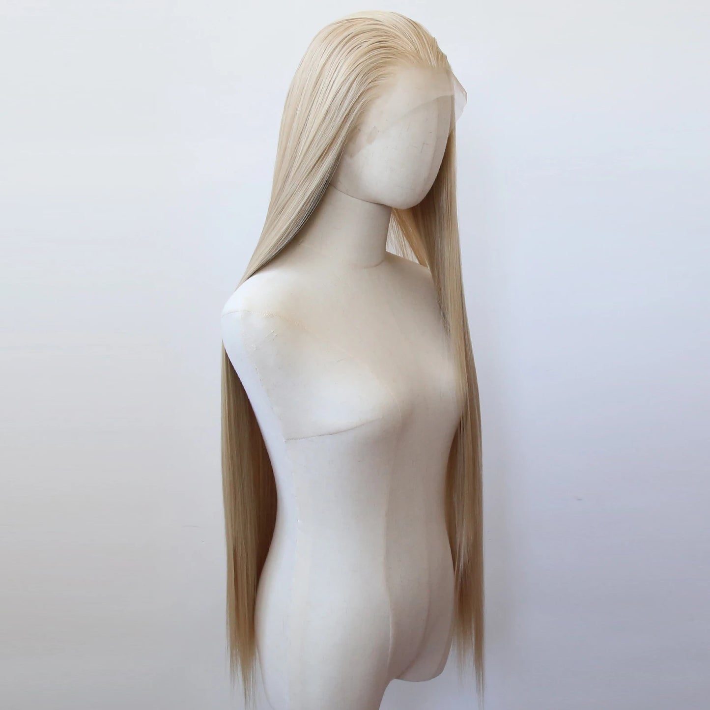 Flaxen Brown Synthetic Lace Front Wig 40inch Long Straight Flax Golden Lace Front Synthetic Wig Pre Plucked Natural Hairline