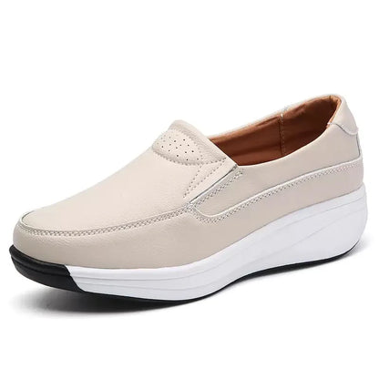 Women Flats Platform Loafers Ladies Elegant Genuine Leather Moccasins Shoes Woman Spring Round Toe Slip On Casual Women's Shoes