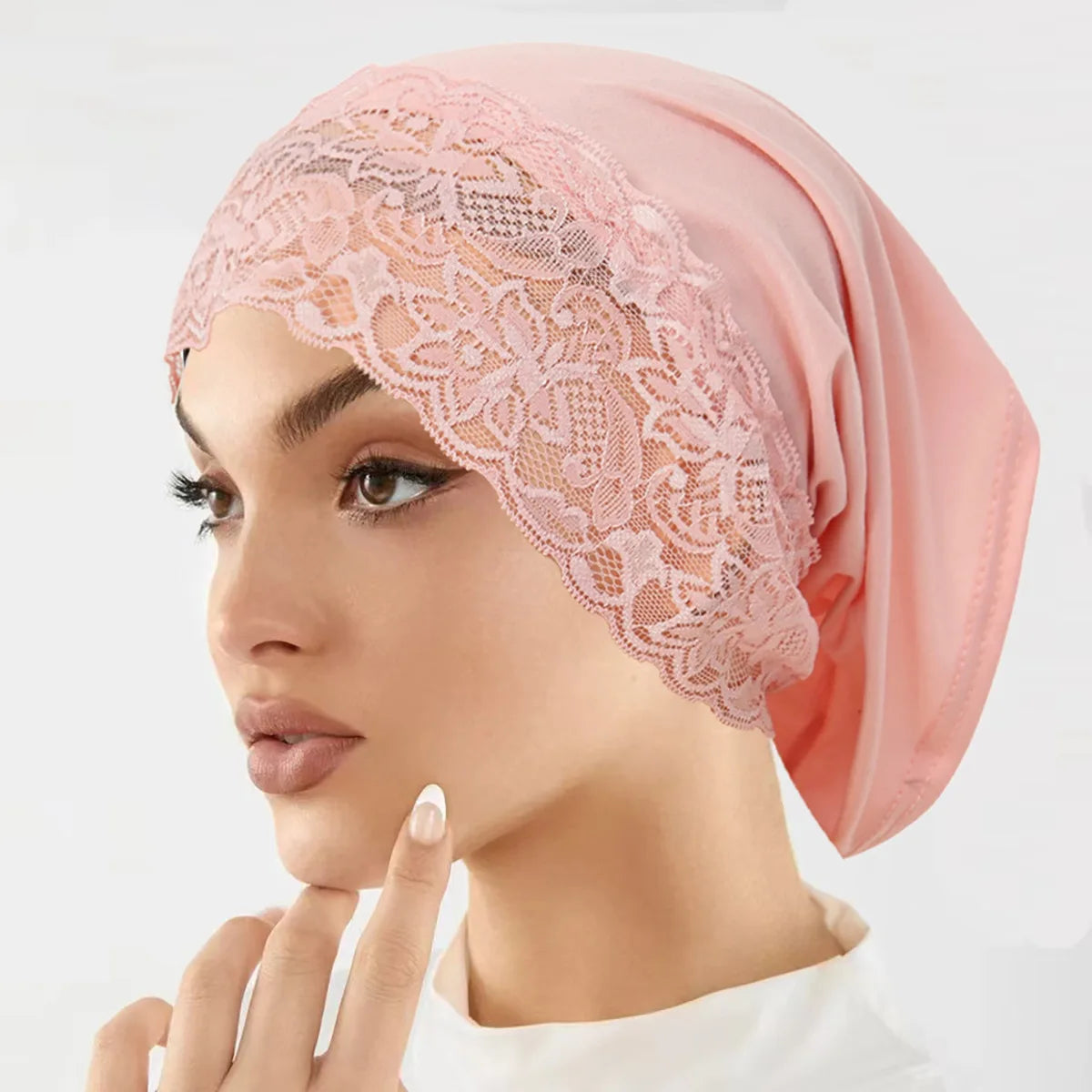 2026 New Inner Hijab Undercap With Lace Muslim Turban Islam Underscarf Hijab Bonnet Soft Stretch HIjabs Tube Cap Turbante