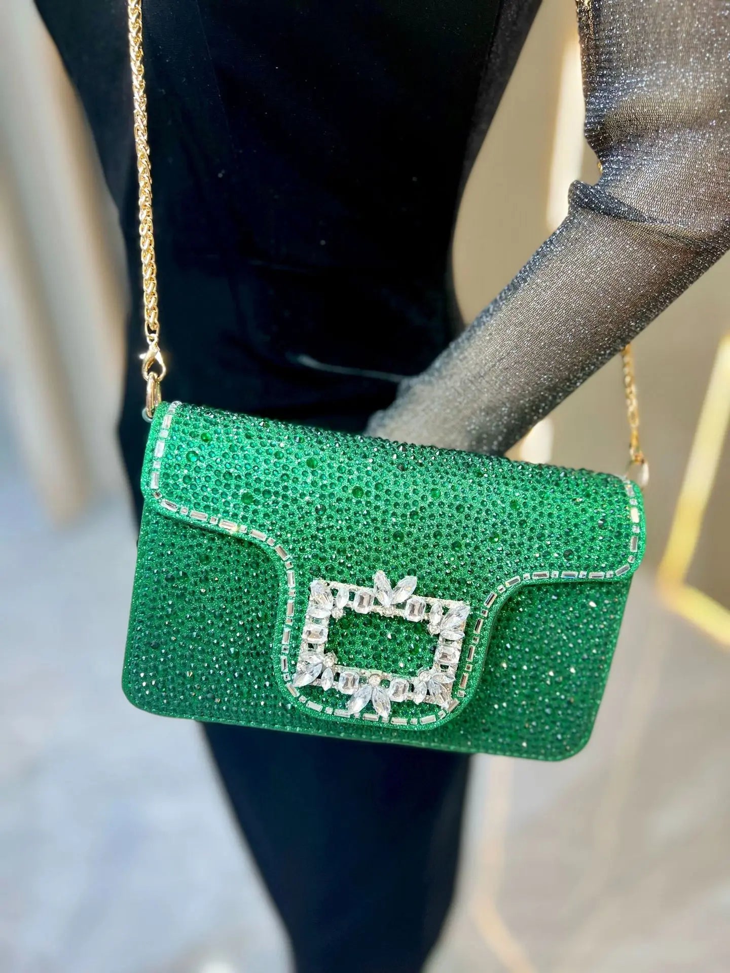 New Ladies Luxury Crystals Evening Bags Sparkling Diamond Dinner Party Dress Bags Metal Chain Wedding Clutch Purses and Handbags