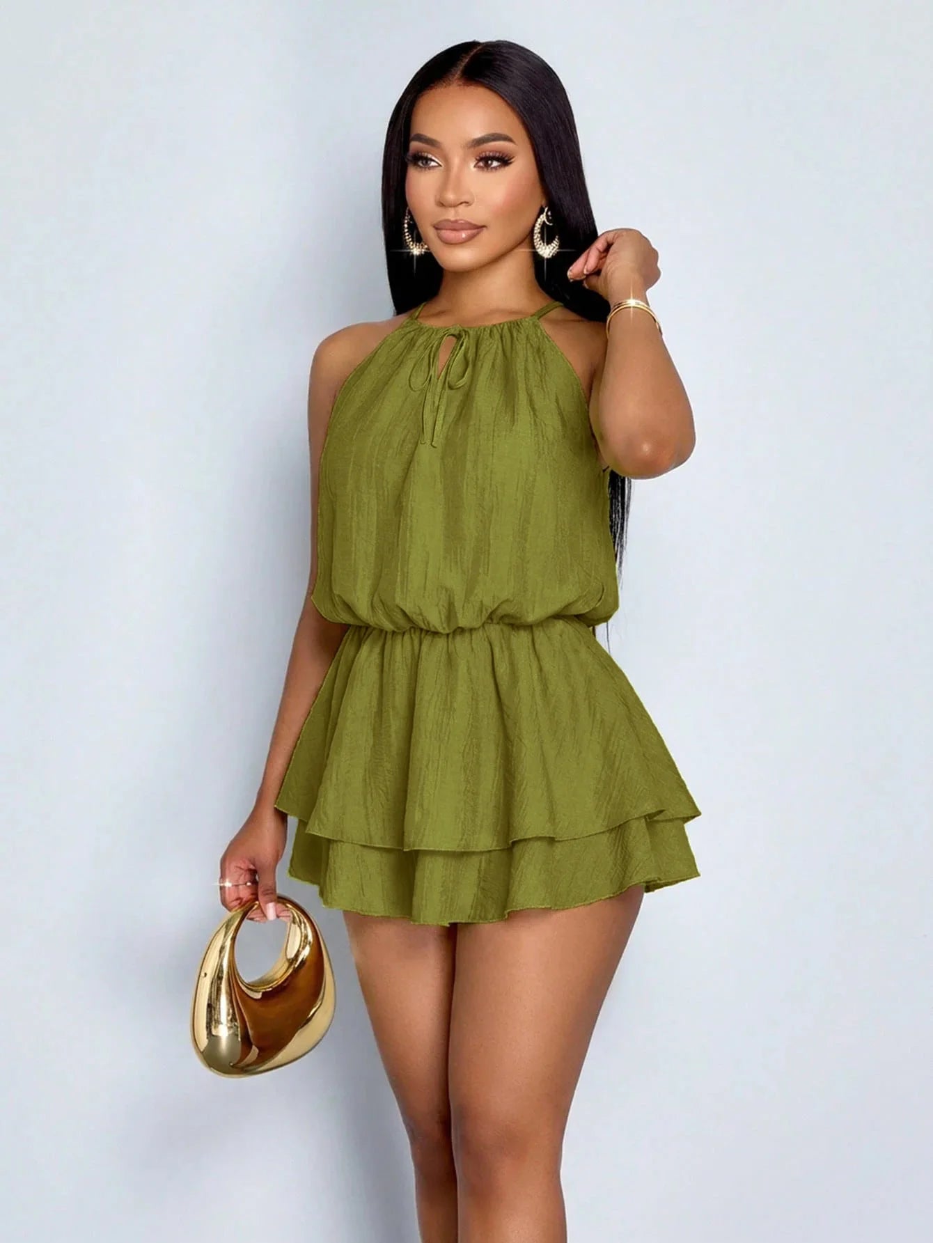 Elegant Ladies Solid Color Off-Shoulder Jumpsuit Short Sleeve Casual Comfortable Women's Romper in Basic Colors