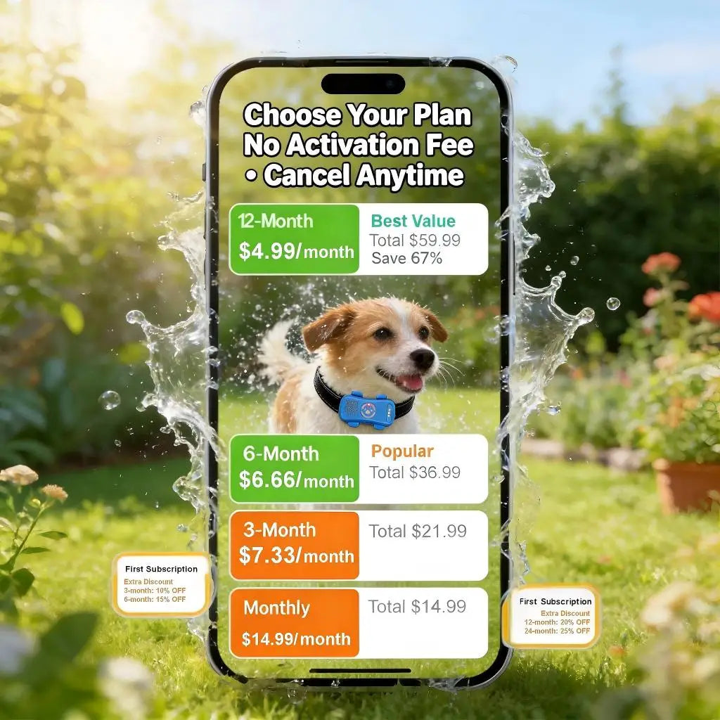 GPS Dog Cat 4G Tracker Built-in SIM with Real-Time Tracking Device, WiFi Home Positioning, IP67 Waterproof, Plan Required