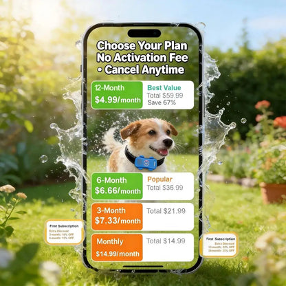 GPS Dog Cat 4G Tracker Built-in SIM with Real-Time Tracking Device, WiFi Home Positioning, IP67 Waterproof, Plan Required