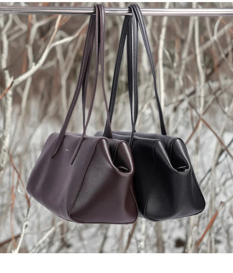 New Women's Natural Suede Leather long handle Shoulder Bag Luxury Designe Genuine Suede Leather Handbags Shopping Underarm Bag