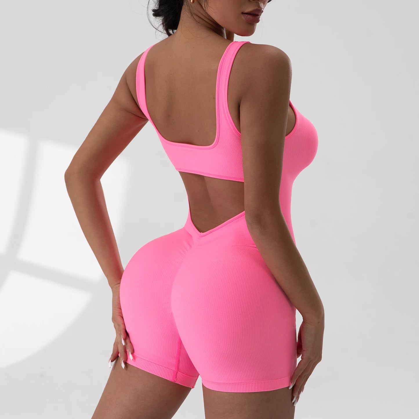 Sexy With V-shaped Exposed Waist Women's Summer Jumpsuits Fitness Daily Wear Casual Yoga Workout Jumpsuits