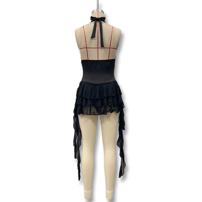 Women's Jumpsuits & Rompers Halter V Neck Backless Ruffle Mini Overalls for Women Elegant Bodysuit Clearance Woman Clothing