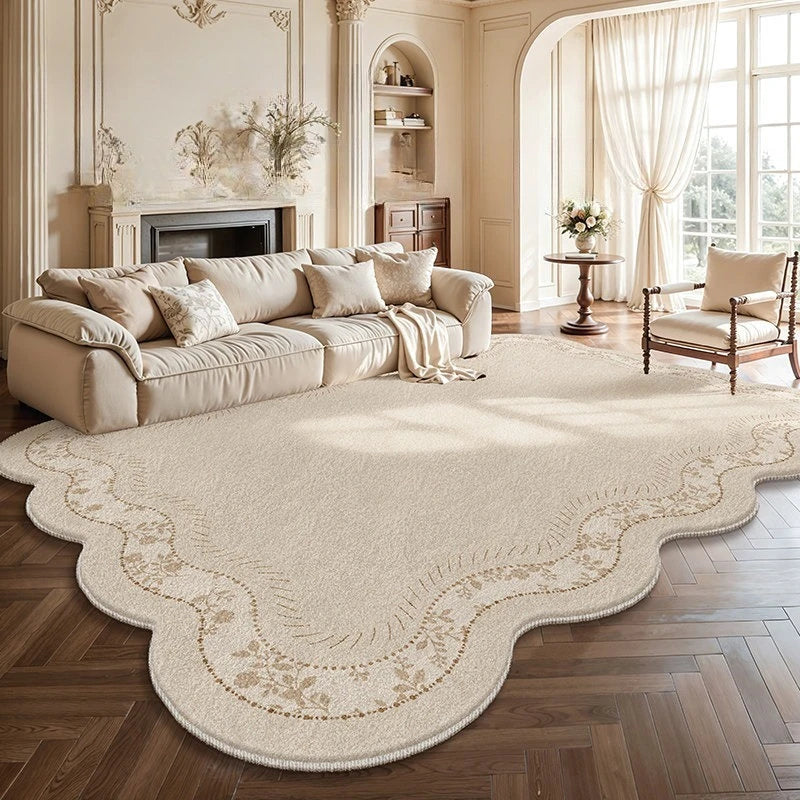 Cream Style Rugs for Bedroom Large Area Living Room Decoration Plush Carpet Irregular Thick Lounge Floor Mat Fluffy Soft Rug