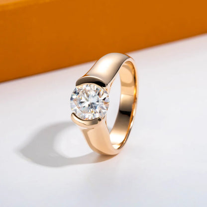 Carnica Luxury 925 Sterling Silver 2CT Real Moissanite Ring for Women GRA Simple Diamond Wedding Jewelry Gift Brilliant Hot New
