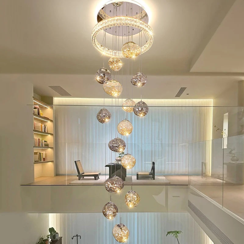Modern Stair chandelier Pendant lights indoor lighting Ceiling lamp hanging light led Chandeliers for living room indoor lightin