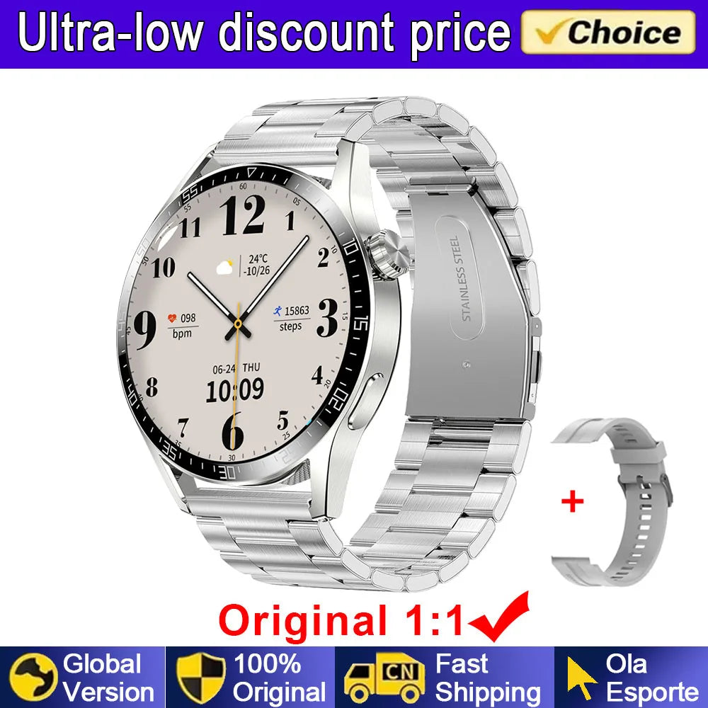 2025 New Smart Watch Men Women GPS 1.36'' AMOLED Touch Screen Smartwatch Heat Rate Monitor BT Call Sport Smart Watches Men Women