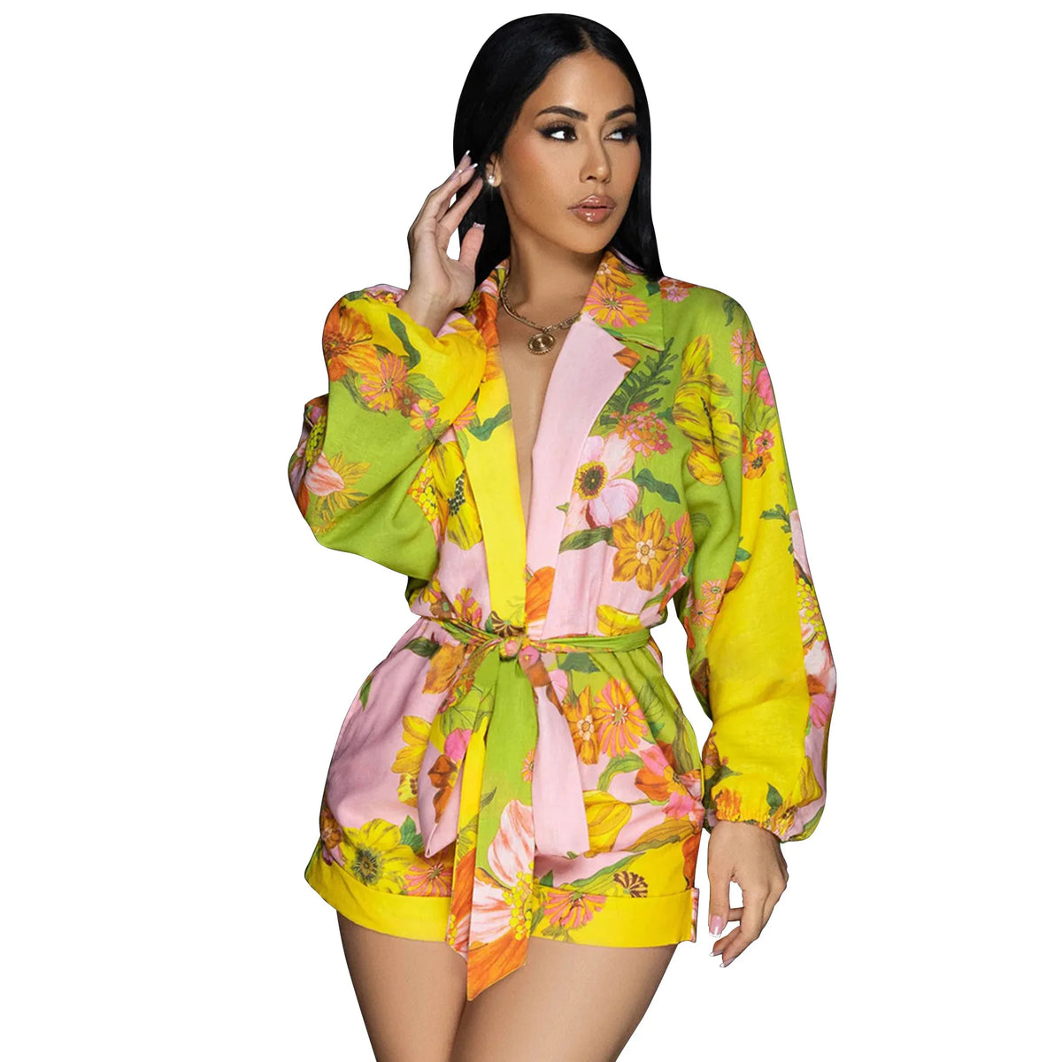 Summer Streetwear Long Sleeve Romper Female Jumpsuit Clothes Sexy Club Bodysuit Shorts Casual Playsuit Overalls Women Clothing