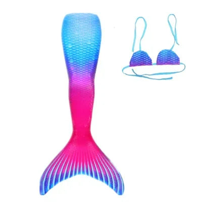 New Kids Adult Swimming Mermaid Tail Girl Mom Cosplay Mermaid Costume Children Party Gift Fantasy Swimsuit with Monofin Fin