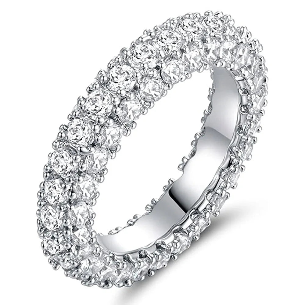 Wholesale Eternity Band Promise ring 925 Sterling silver Diamond cz Engagement Wedding Rings for women Men Finger Party Jewelry