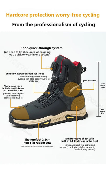 Anti-fall Rider Road Racing Casual Boot Gear Shift Rubber Sole Bike Racing Men's Shoes Motorcycle Boot Waterproof Breathable