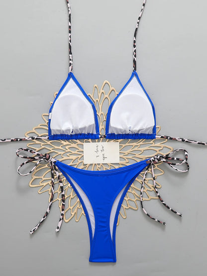 Sexy Leopard Women's Beach Bikini 2026 Swimsuit Halter Tie Micro Thong Bikinis Sets Female Swimwear for Woman Wear Bathing Suit