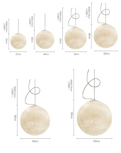 Nordic Moon Led Pendant Lights for Living Room Dining Bedroom Home Decorations Chandelier Cafe Restaurant Hanging Lamp Luminaire