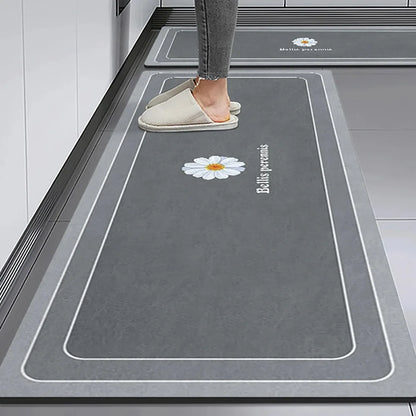 Japanese‑Style Diatomite Kitchen Runner Floor Mat Water & Oil Absorbent Non‑Slip Household Foot Mat for Kitchen Door Entrance