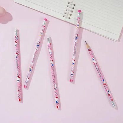 12Pcs Genuine Sanrio Hello Kitty HB Pencil Cartoon Kt Cat Student Drawing Pencils School Stationery Rewards Friend Birthday Gift