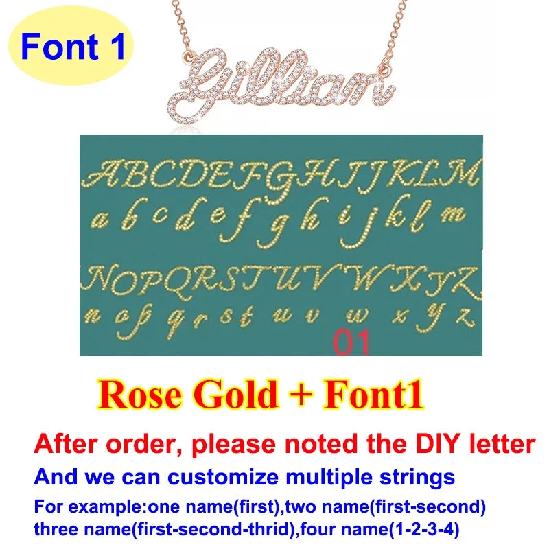 DIY A-Z Letter Name Full Moissanite Diamond Necklace for Women 925 Sterling Silver Plated 18k Gold Women's Moissanite Chain Gift
