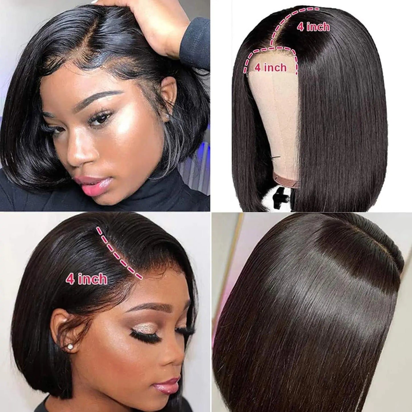Bob Wig Human Hair Lace Front Wigs Human Hair Human Hair Wigs Transparent 13X4 Straight Lace Frontal Bob Wigs Cheap wigs