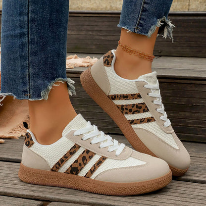 Women Sneakers Brand Classical Outdoor Casual Shoes Luxury Designer Leopard Print Comfort Large Size Flat Shoes Zapatos De Mujer