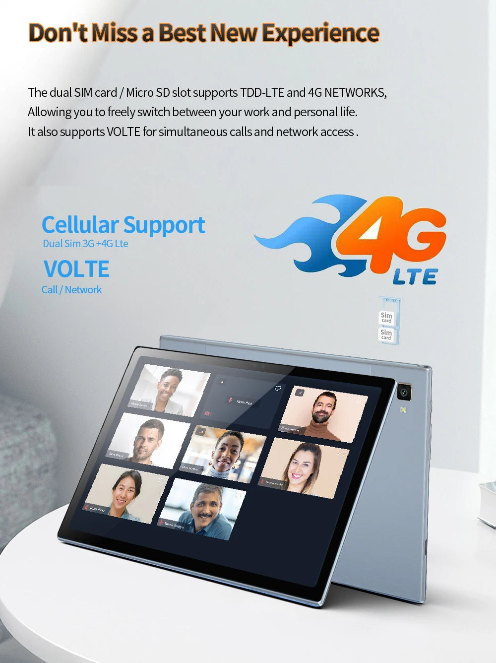 Global Version BDF G10 Android13 Tablet 10.1 Inch 8GB/128GB Tablets Octa Core 3G 4G Lte WiFi Bluetooth