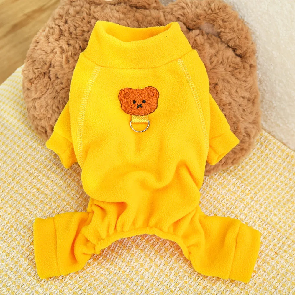 Fleece Dog Jumpsuit Pajamas Winter Dog Clothes Turtleneck Hoodie Costume Long Sleeve Bodysuit Pet Overalls Tracksuit Chiwawa XXL