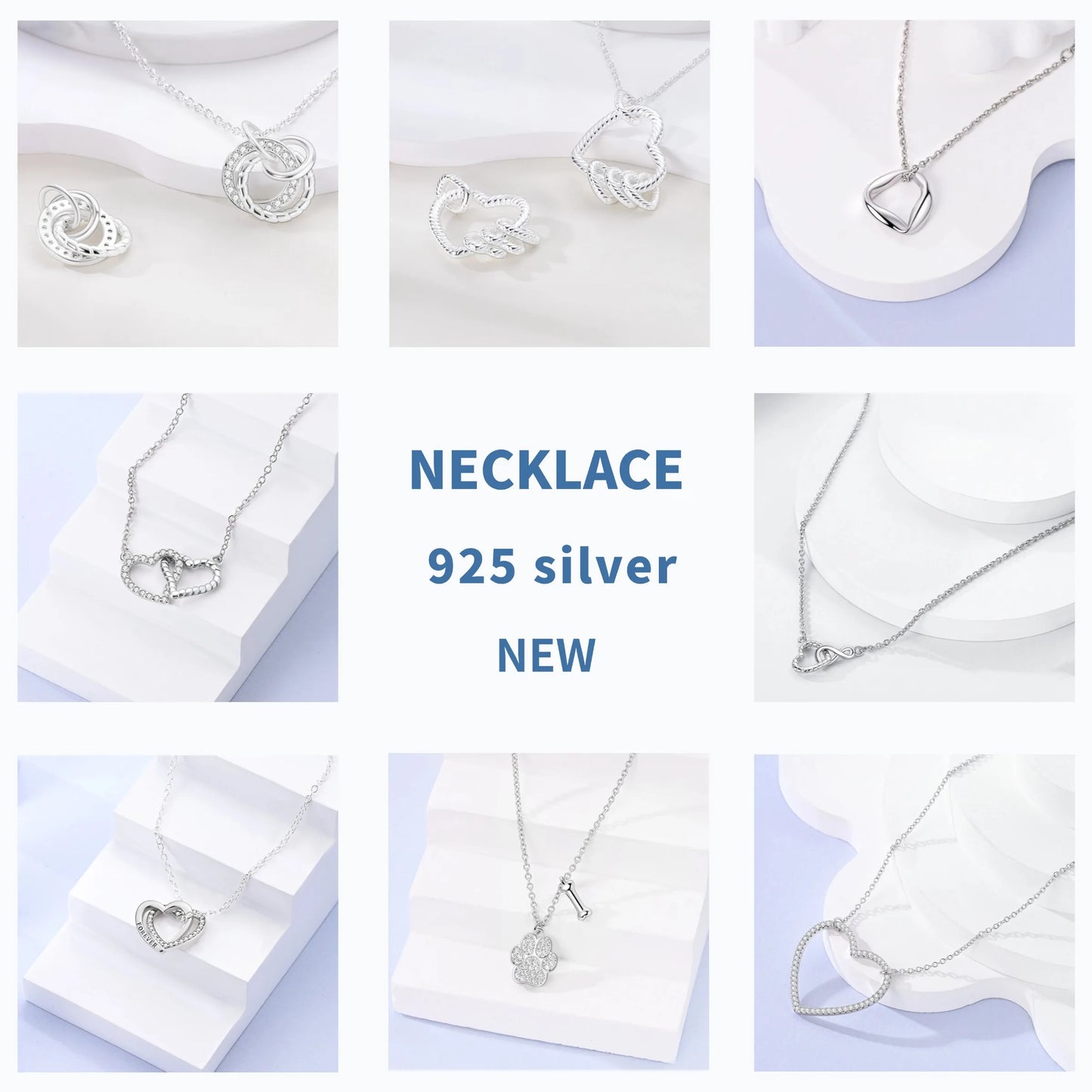 Luxury Necklace 925 Silver Original Sterling Zircon Dragonfly Butterfly Firefly Star Moon Chain Link For Women Wedding Jewelry