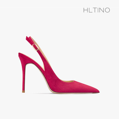 Women's Heeled Sandals New Black Suede Pointed Toe Stiletto Pumps Luxury Gladiator High Heels Elegant Sexy Party Wedding Shoes