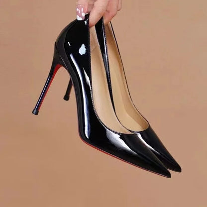 Black Women's elegant high heels Red Shiny Bottoms Luxury Brand Women heels 2026 trend Pointed Toe Sexy Party Pumps shoes Women