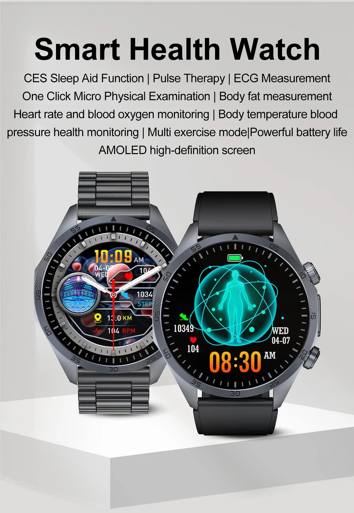 2026 New Medical Grade ECG Smart Watch Laser Treatment Accurate Measurement Blood Lipid Blood Oxygen BMI Sport Health Smartwatch