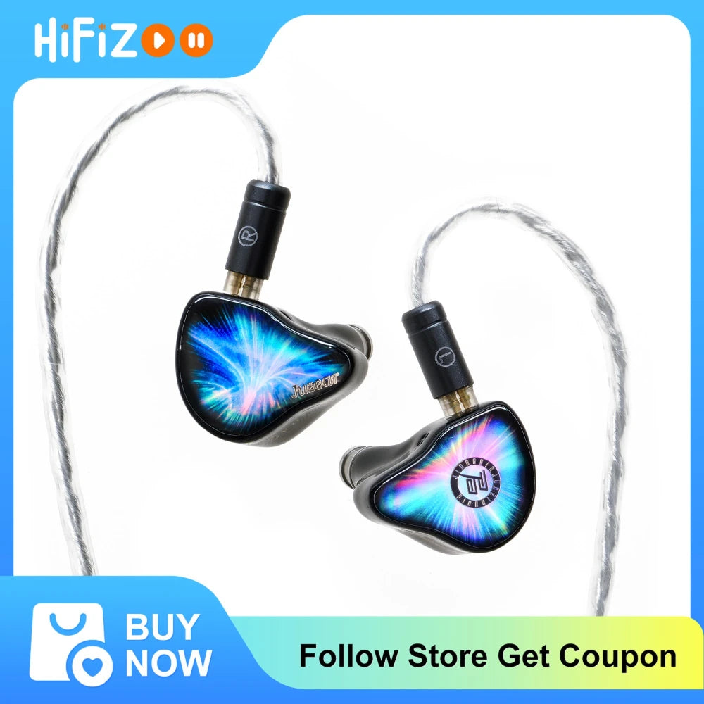 Juzear x KOTO POISE Nebula HiFi IEMs Vocal 1DD+3BA+1 Planar Hybrid In-Ear Monitor Earphones with 3.5+4.4mm Plugs Cable