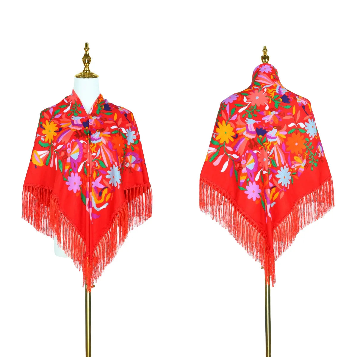 New Daisy Twill Print Square Scarf Elegant Tassel Shawl Warm Dustproof Multifunctional Women Wrap