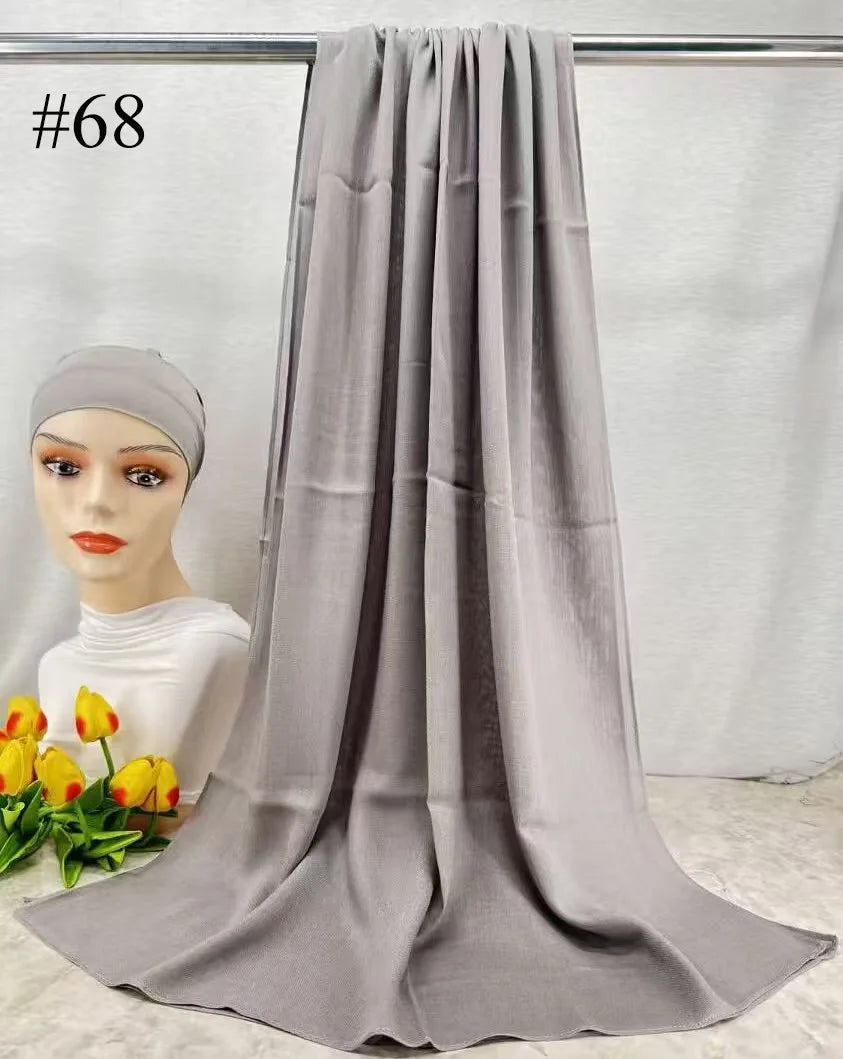 Mini Modal Hijab with Undercap Set Basic Stretchy Pullover Headscarf Thin Breathable Sunscreen Head Wrap Hijabs Scarf 165*50cm