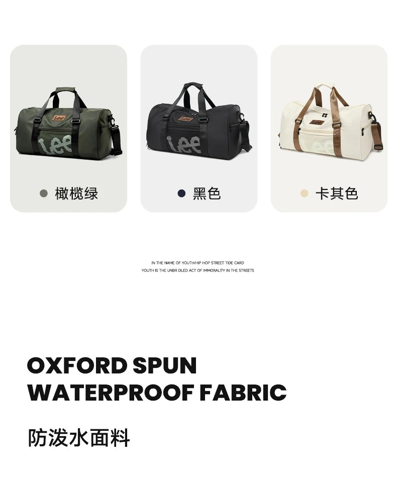LEE Smart Gym Duffel Bag with Shoe Compartment Dry Wet Bag Men Women Waterproof Large Size Sport Training Luggage Travel Bag