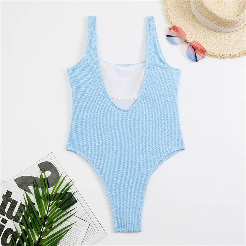 2026 Sexy Women One Piece Swimsuit Swimwear Female Solid Push Up Thong Bather Bathing Suit Monokini Brazilian Swimming Suits