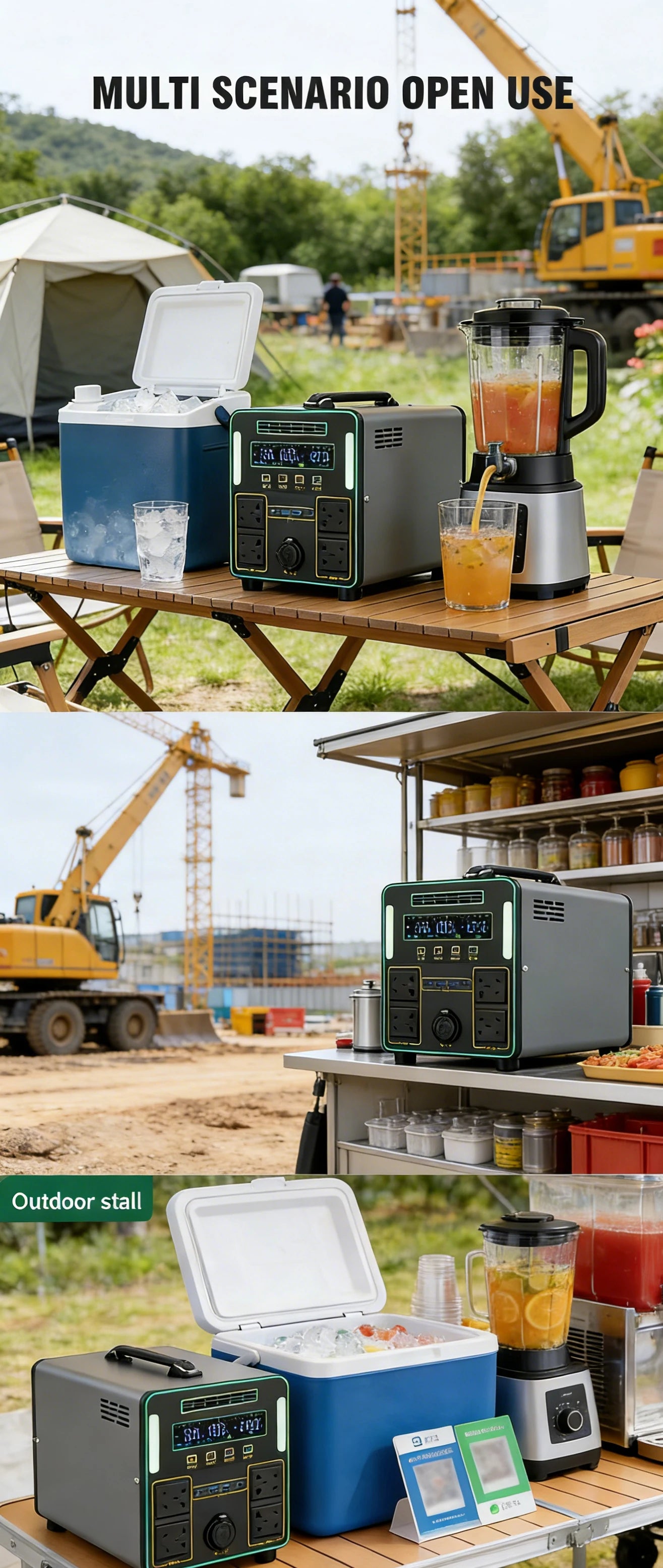 6000W Portable Power Station For Outdoor Camping And Home 5500WH Lifepo4 Battery Solar Generator Emergency Supply